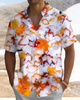Alohadaddy® Casual Snowfall Maple Leaf Print Stretch Button Men's Short-Sleeve Shirt Big & Tall