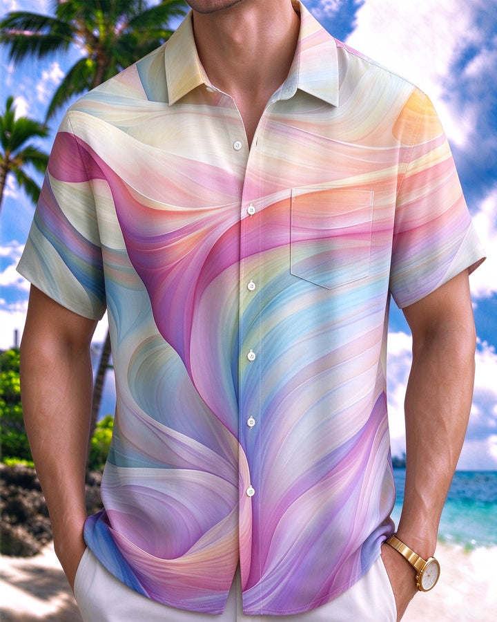 Alohadaddy® Casual Abstract Geometric Stripe Print Men&