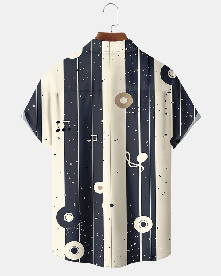 Alohadaddy® Casual Geometric Musical Note Print Men&