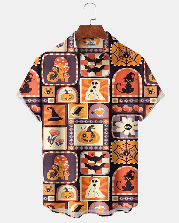 Alohadaddy® Halloween Ghost Spider Pumpkin Print Men&