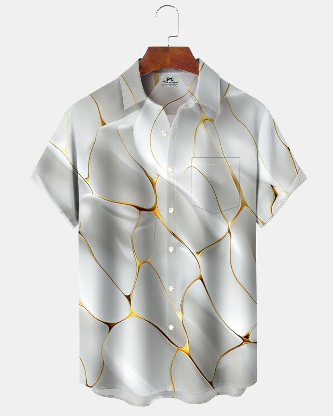 Alohadaddy® Casual Abstract Geometric Stripe Print Men&
