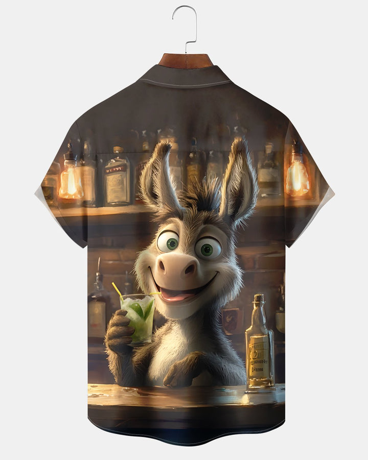 Alohadaddy® Casual Shrek Print Art Button Pocket Cardigan Men&