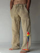 Alohadaddy Parrot Print Vacation Casual Hawaiian Men's Straight Fit Drawstring Stretch Beach Pants