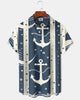Alohadaddy® Vintage Nautical Print Men's Short-Sleeve Shirt