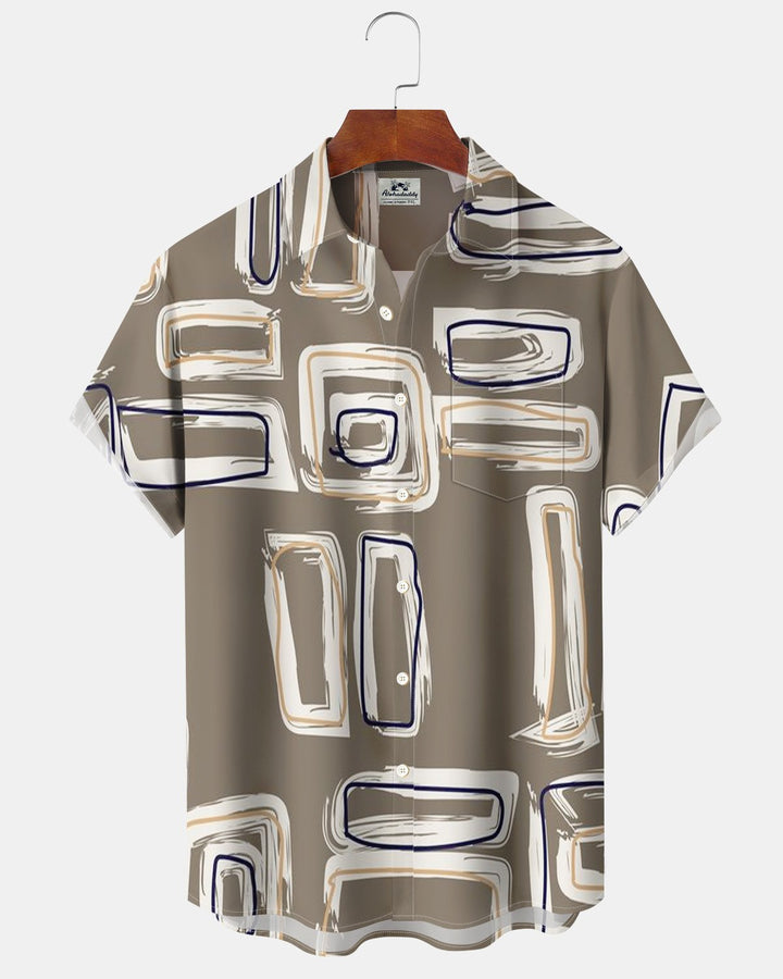 Alohadaddy® Casual Geometric Stripe Print Men&