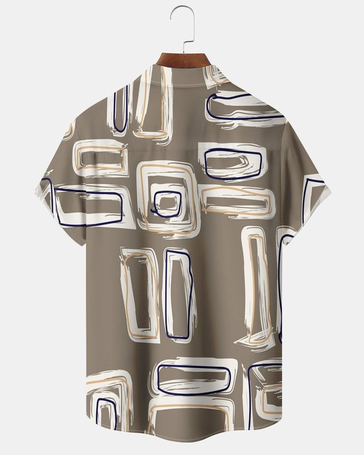 Alohadaddy® Casual Geometric Stripe Print Men&
