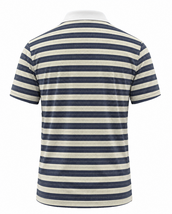 Men’s Basic Casual stripe Retro Print Button Down Polo Short-Sleeve Big &amp; Tall
