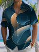 Alohadaddy® Casual Abstract Art Print Chest Pocket Men's Short Sleeve Shirt Big & Tall