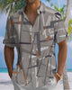 Alohadaddy® Casual Abstract Print Art Button Pocket Cardigan Men's Short Sleeve Shirt Big & Tall