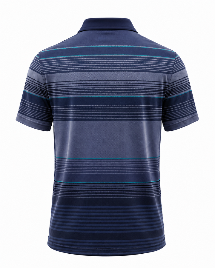Men’s Basic Casual stripe Retro Print Button Down Polo Short-Sleeve Big &amp; Tall