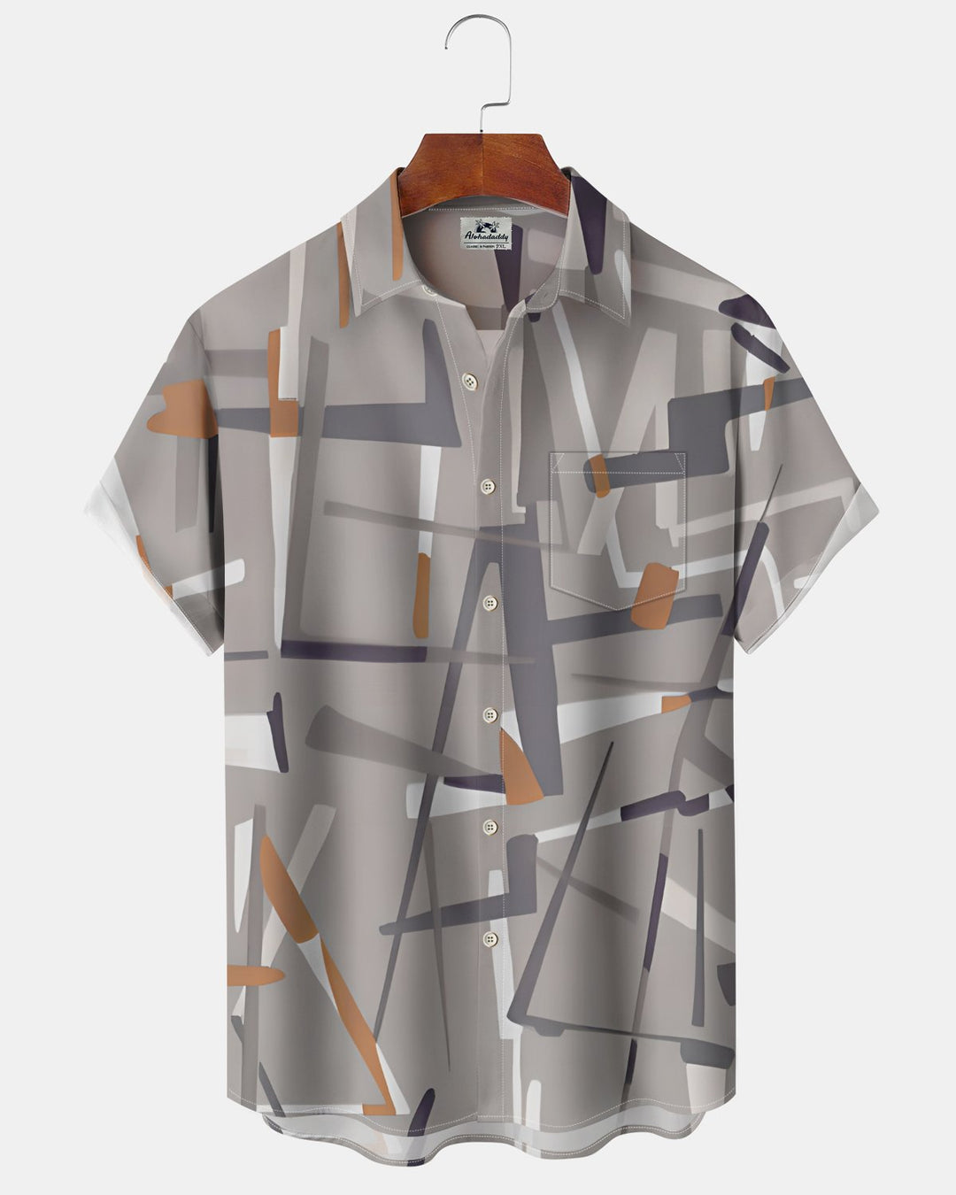 Alohadaddy® Casual Abstract Print Art Button Pocket Cardigan Men&