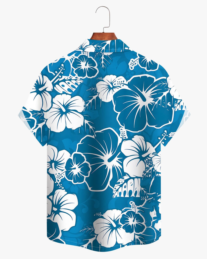 Alohadaddy® Hawaiian Floral Print Art Button Pocket Cardigan Men&