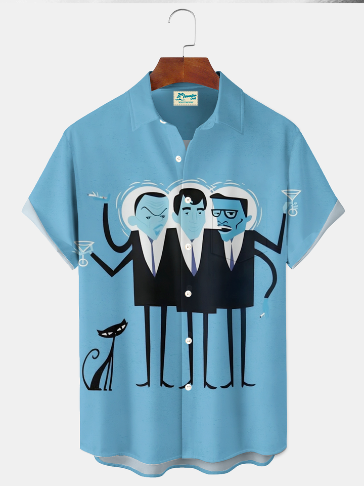Alohadaddy® Retro 1950s Mid-century Atomic Age Geometric Cocktail Graphic Print Men&