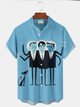 Alohadaddy® Retro 1950s Mid-century Atomic Age Geometric Cocktail Graphic Print Men's Button Pocket Short Sleeve Shirt Big & Tall