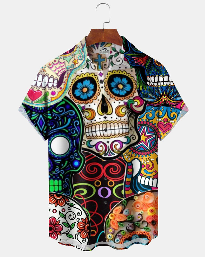 Alohadaddy® Halloween Skull Print Men&