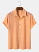 Men's Plain Seersucker Wrinkle Free Casual Shirts Multicolor Basic Tops