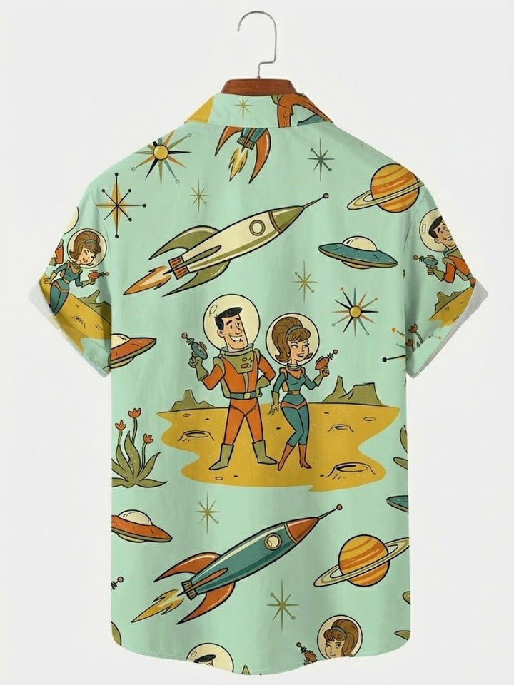 Alohadaddy® Retro Medieval Geometric Cartoon Print Men&