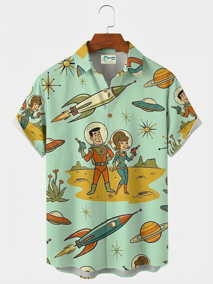 Alohadaddy® Retro Medieval Geometric Cartoon Print Men&