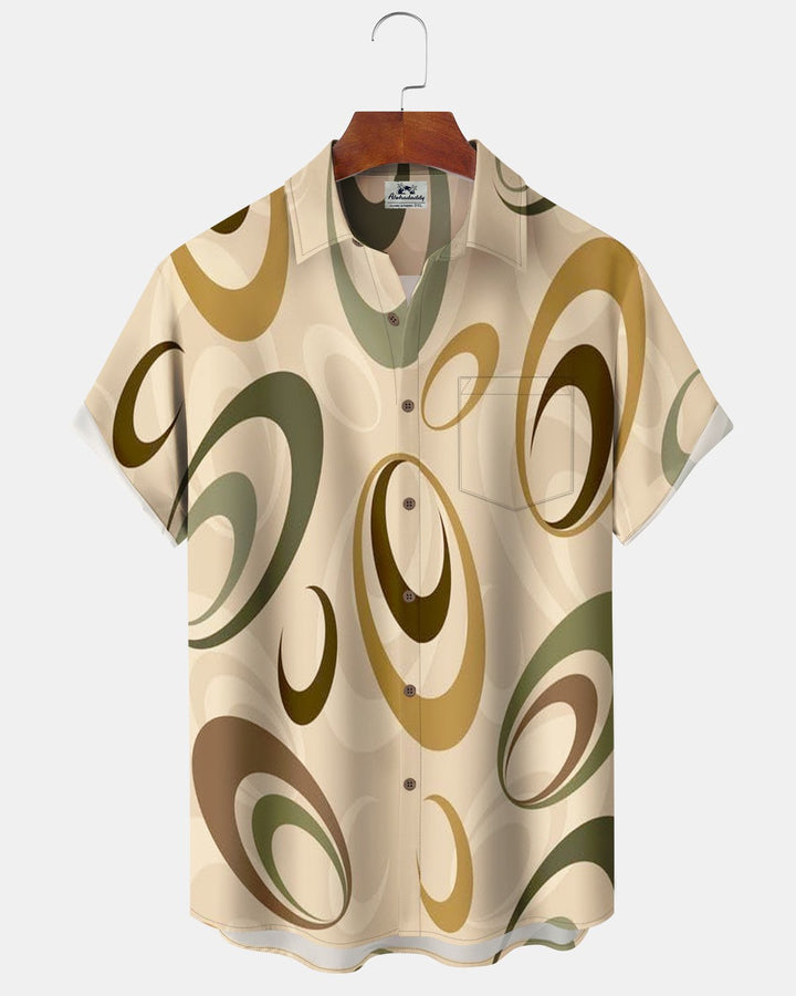 Alohadaddy® Casual Geometric Striped Polka Dot Print Men&
