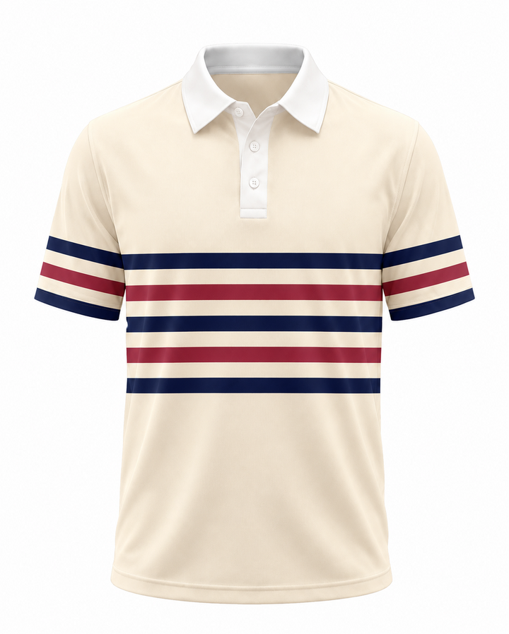 Men’s Basic Casual stripe Retro Print Button Down Polo Short-Sleeve Big &amp; Tall