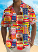 Alohadaddy® Vintage Art Print Men's Button Pocket Short Sleeve Shirt Big & Tall