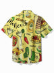 Alohadaddy Mexican Cocktail Cinco de Mayo Chili Print Men's Pocket Short Sleeve Shirt