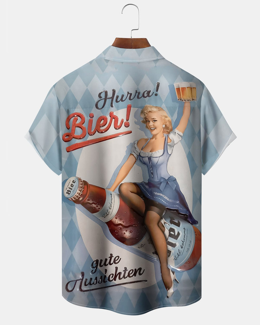 Alohadaddy® Casual Beer Print Art Button Cardigan Pocket Men&