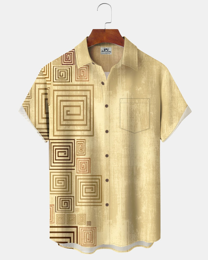 Alohadaddy® Casual Geometric Striped Polka Dot Print Men&
