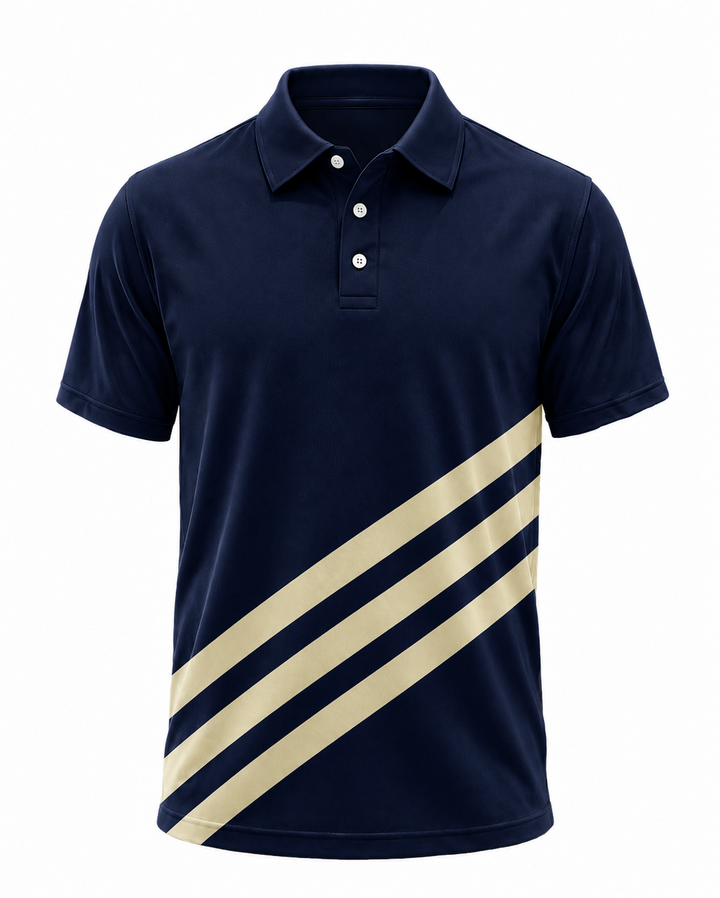 Men’s Basic Casual stripe Retro Print Button Down Polo Short-Sleeve Big &amp; Tall