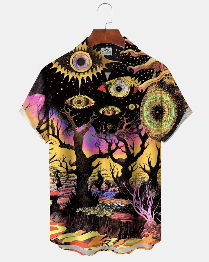 Alohadaddy® Abstract Art Eye Tree Trunk Print Men&