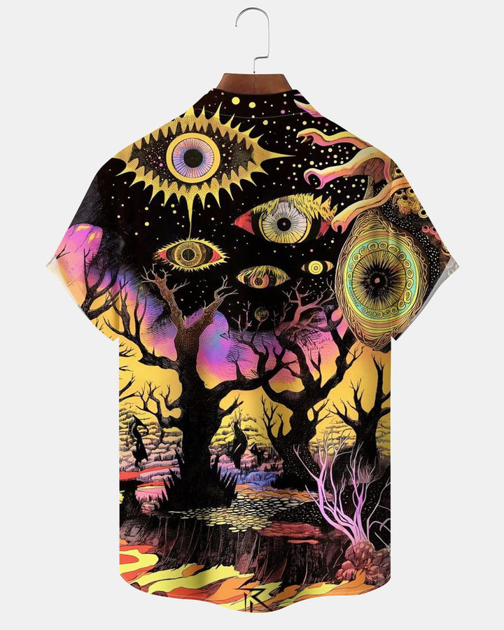 Alohadaddy® Abstract Art Eye Tree Trunk Print Men&
