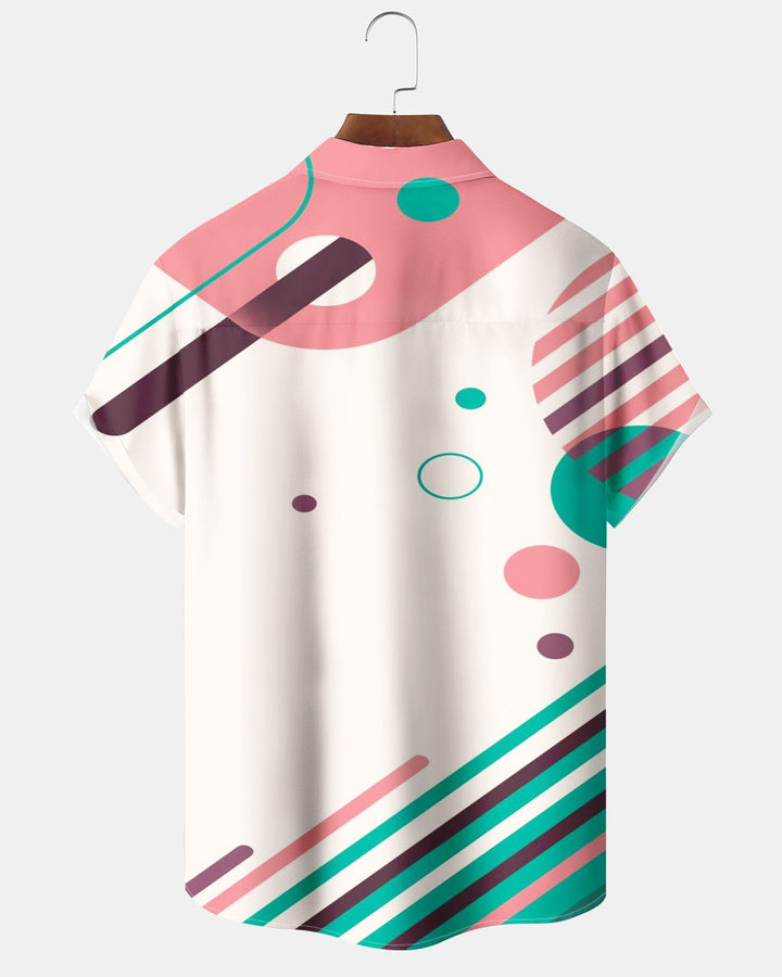 Alohadaddy® Casual Geometric Striped Polka Dot Print Men&