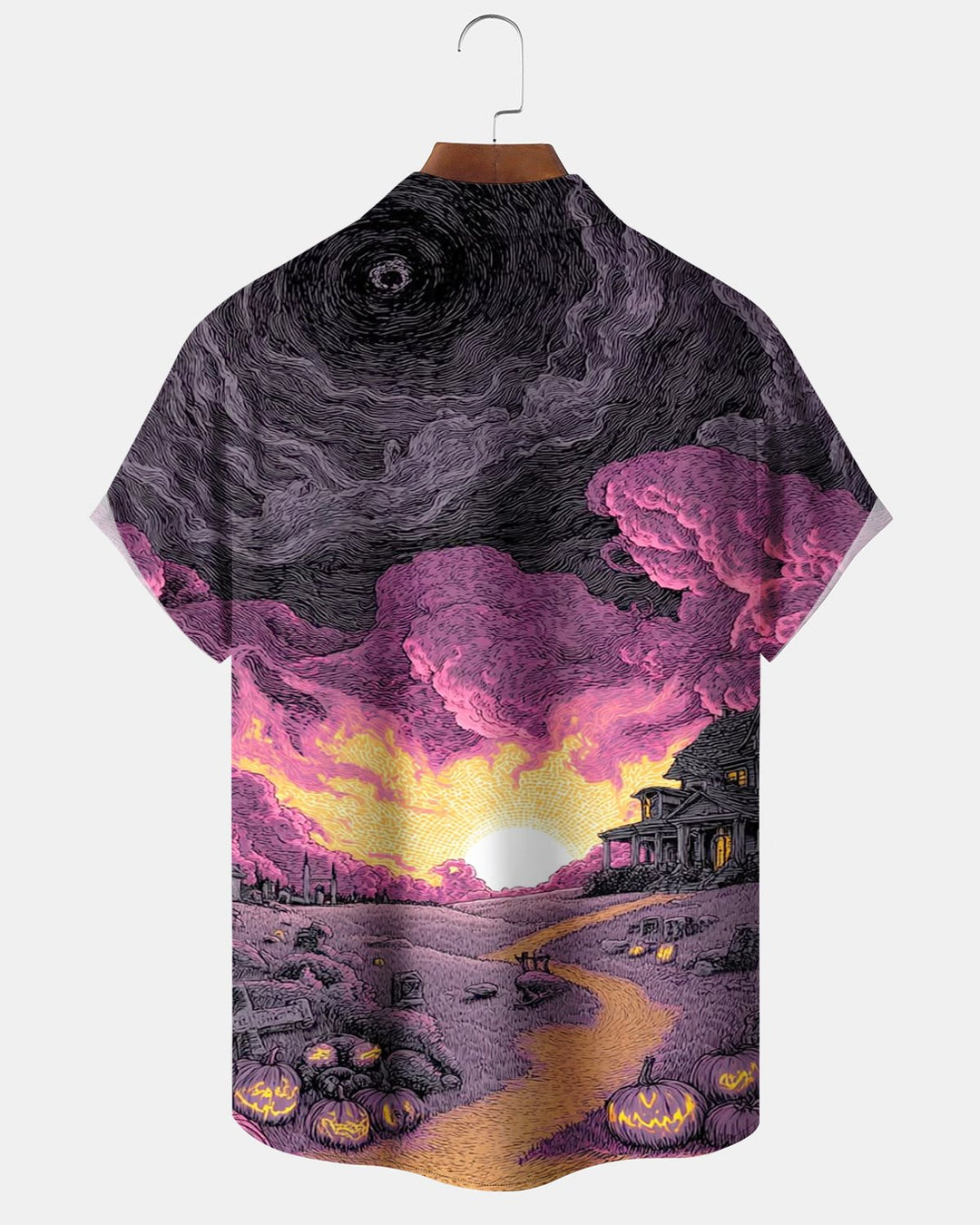 Alohadaddy® Halloween Pumpkin Castle Sky Print Men&