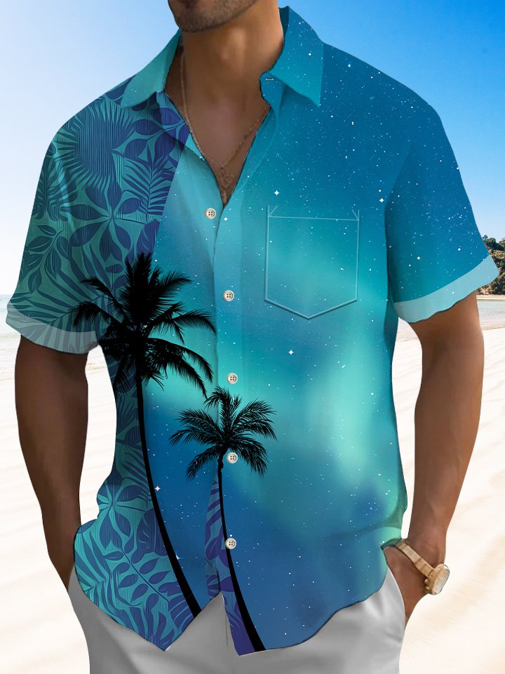 T-shirt Alohadaddy Hawaii Plage Plantes tropicales Feuilles Fleur Aurora Ombre Palmier Aloha