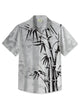 Alohadaddy Men's Vintage Oriental Dragon Ink Bamboo Print Daily Casual Shirt