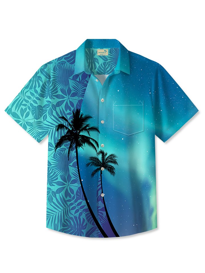 T-shirt Alohadaddy Hawaii Plage Plantes tropicales Feuilles Fleur Aurora Ombre Palmier Aloha