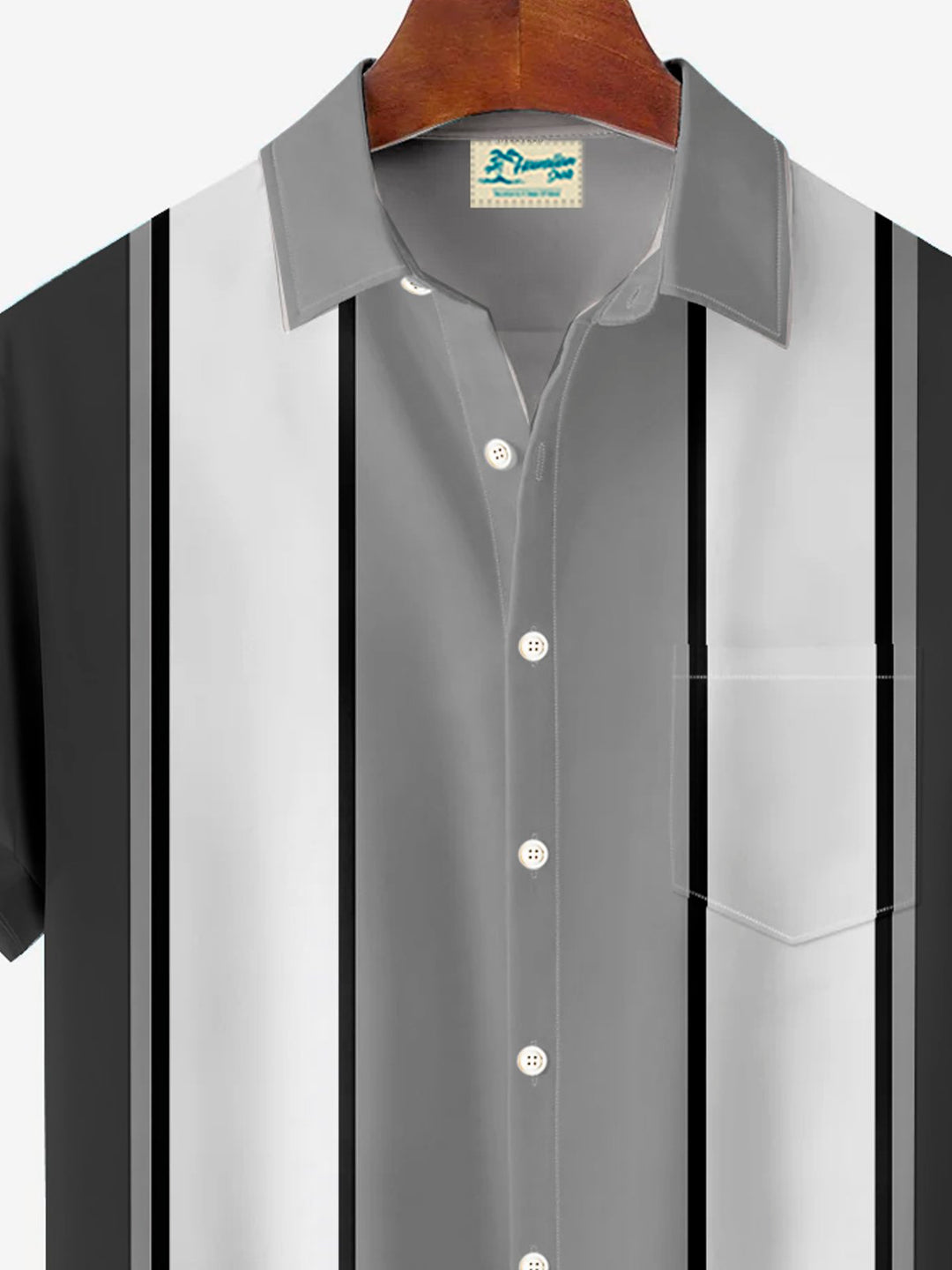 Alohadaddy Retro Bowling Stripe Contrast Color 3D Print Men&