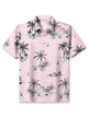 Alohadaddy Hawaiian Palm Trees Print Art Button Elastic Large Size Short Sleeve Polo Shirt