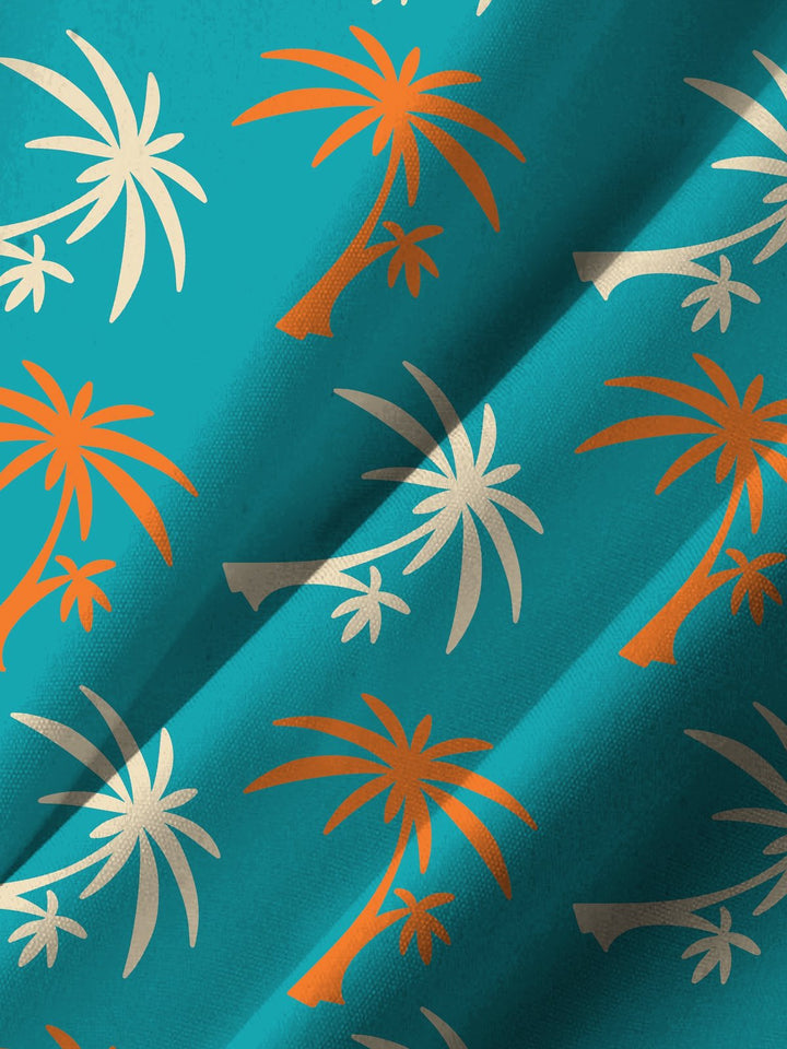 Alohadaddy Hawaiian Palm Trees Art Print Button Cardigan Pockets Large Size Long Short Sleeve Polyester Shirt