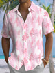Alohadaddy® Hawaiian Leaf Art Print Chest Pocket Mens Short Sleeve Shirts Big & Tall