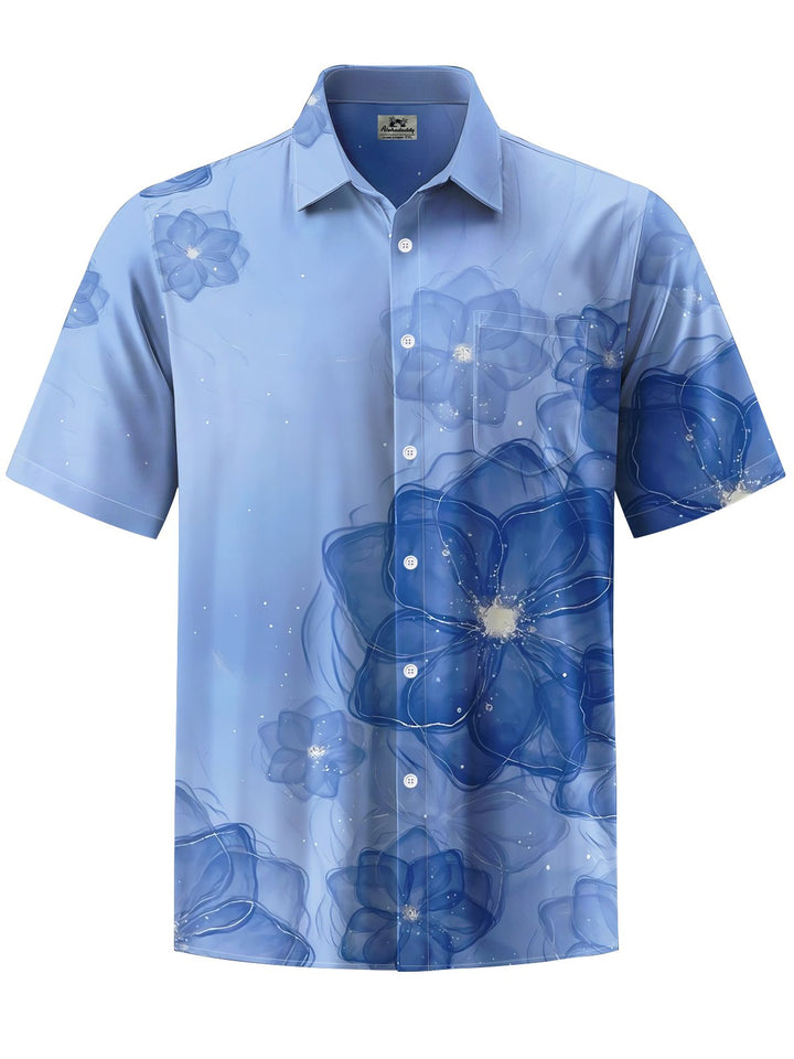 Alohadaddy® Casual Floral Art Print Mens Moisture Wicking Short Sleeve Shirt Big &amp; Tall