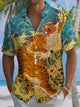 Alohadaddy® Vintage Tiger Art Print Chest Pocket Mens Short Sleeve Shirt Big & Tall