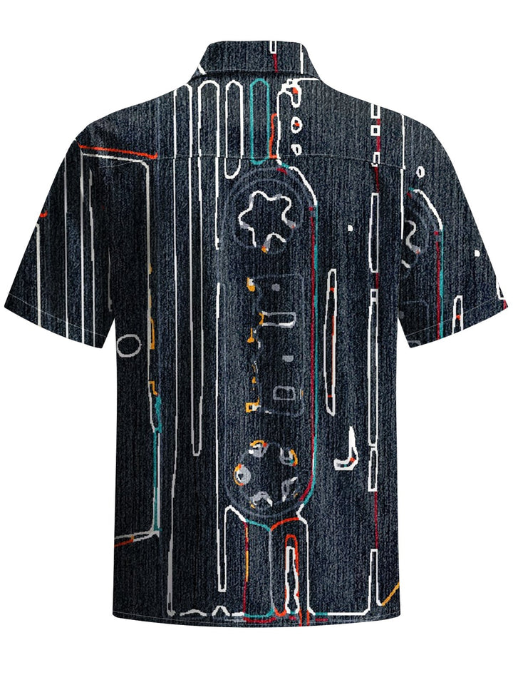 Alohadaddy® Vintage Stripe Art Print Chest Pocket Men&