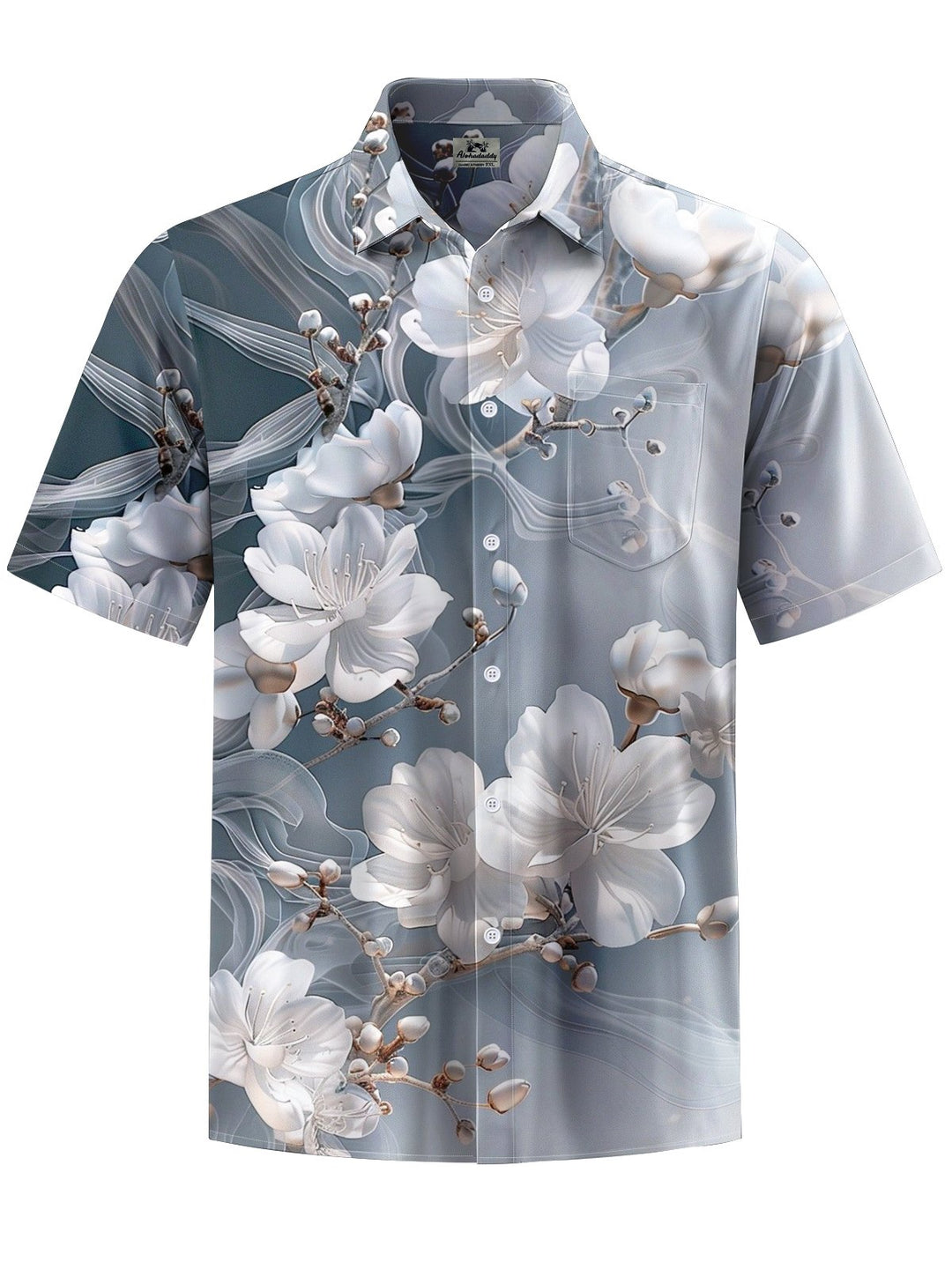 Alohadaddy® Hawaiian Floral Art Print Chest Pocket Men&