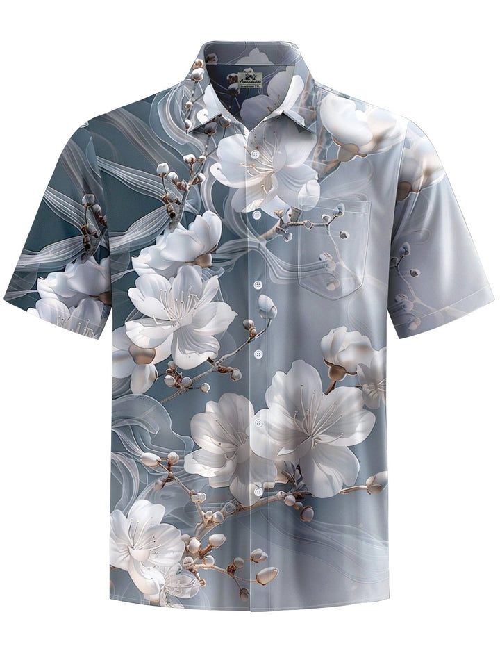 Alohadaddy® Hawaiian Floral Art Print Chest Pocket Men&
