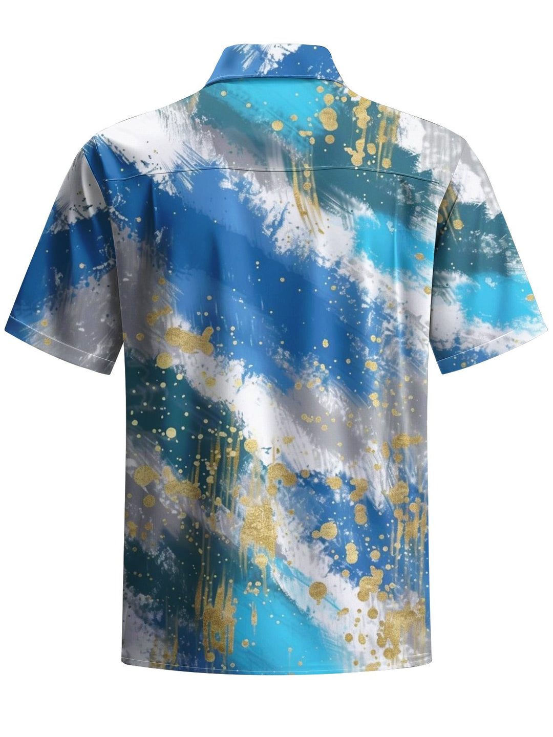 Alohadaddy® Hawaiian Abstract Painting Print Art Chest Pocket Men&