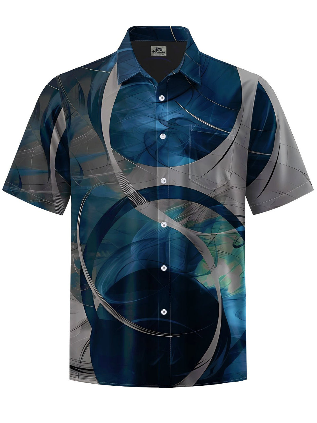 Alohadaddy® Vintage Abstract Art Print Chest Pocket Men&