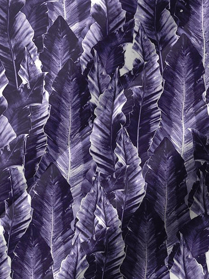 Alohadaddy® Casual Tropical Leaf Art Print Chest Pocket Stretch Men&