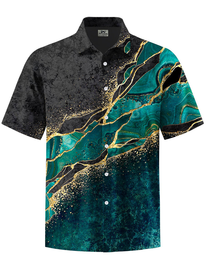 Alohadaddy® Vintage Abstract Art Print Chest Pocket Men&