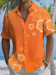 Alohadaddy® Casual Floral Art Print Chest Pocket Men's Stretch Short Sleeve Shirt Big & Tall